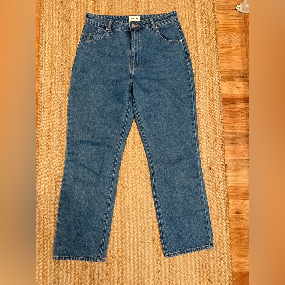 ROLLA’S High Rise Straight Jeans Medium Wash